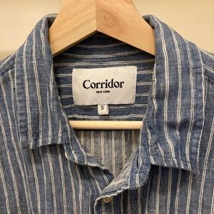 Corridor Striped Blue Linen Shirt